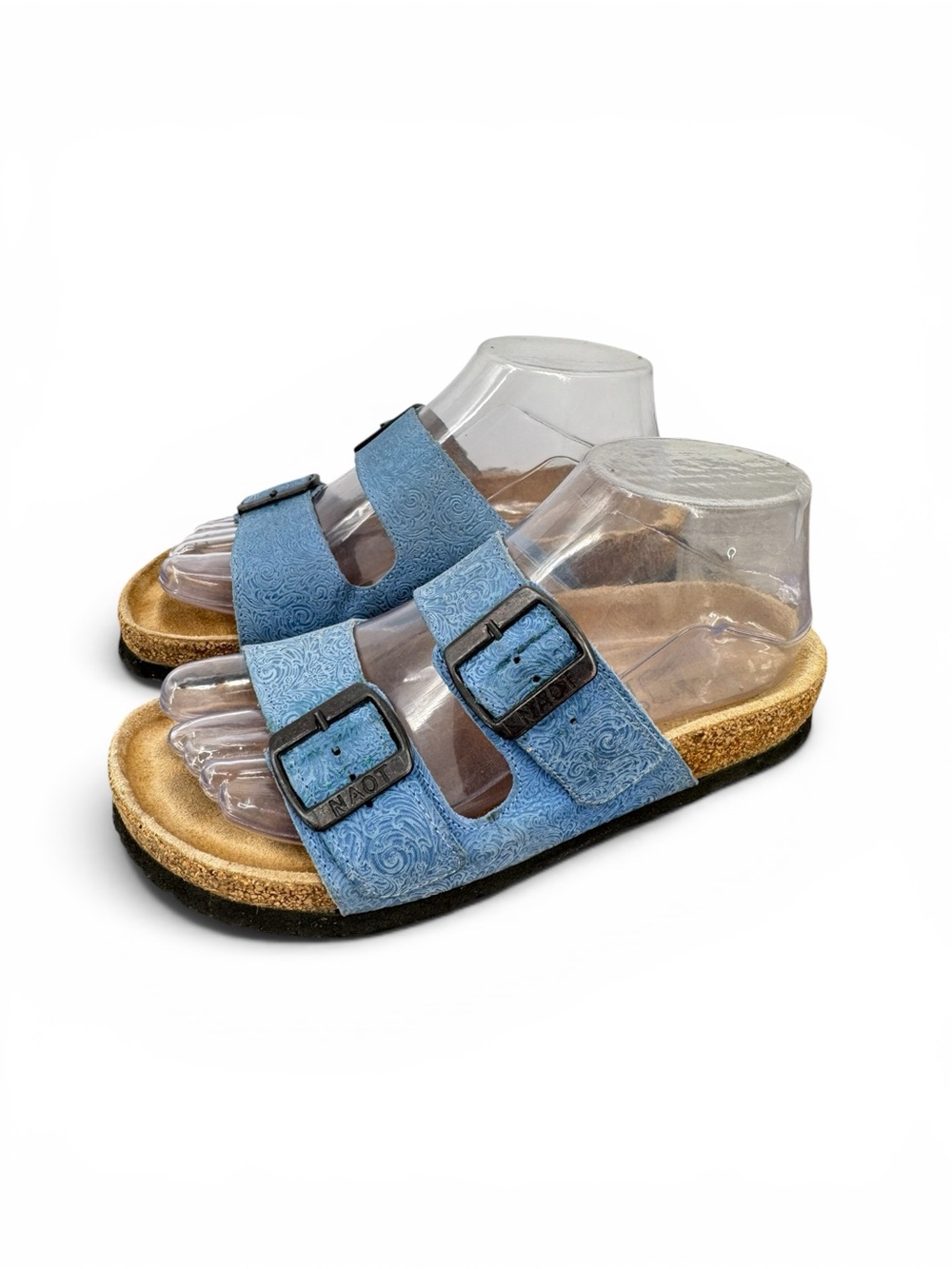 Naot Santa Barbara Women’s Blue Leather Boho Two Strap Sandals